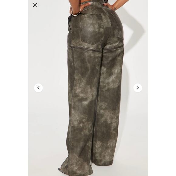 Fashion Nova Gray Western Moves Convertible Faux Leather Pants Women’s Medium - Picture 3 of 12